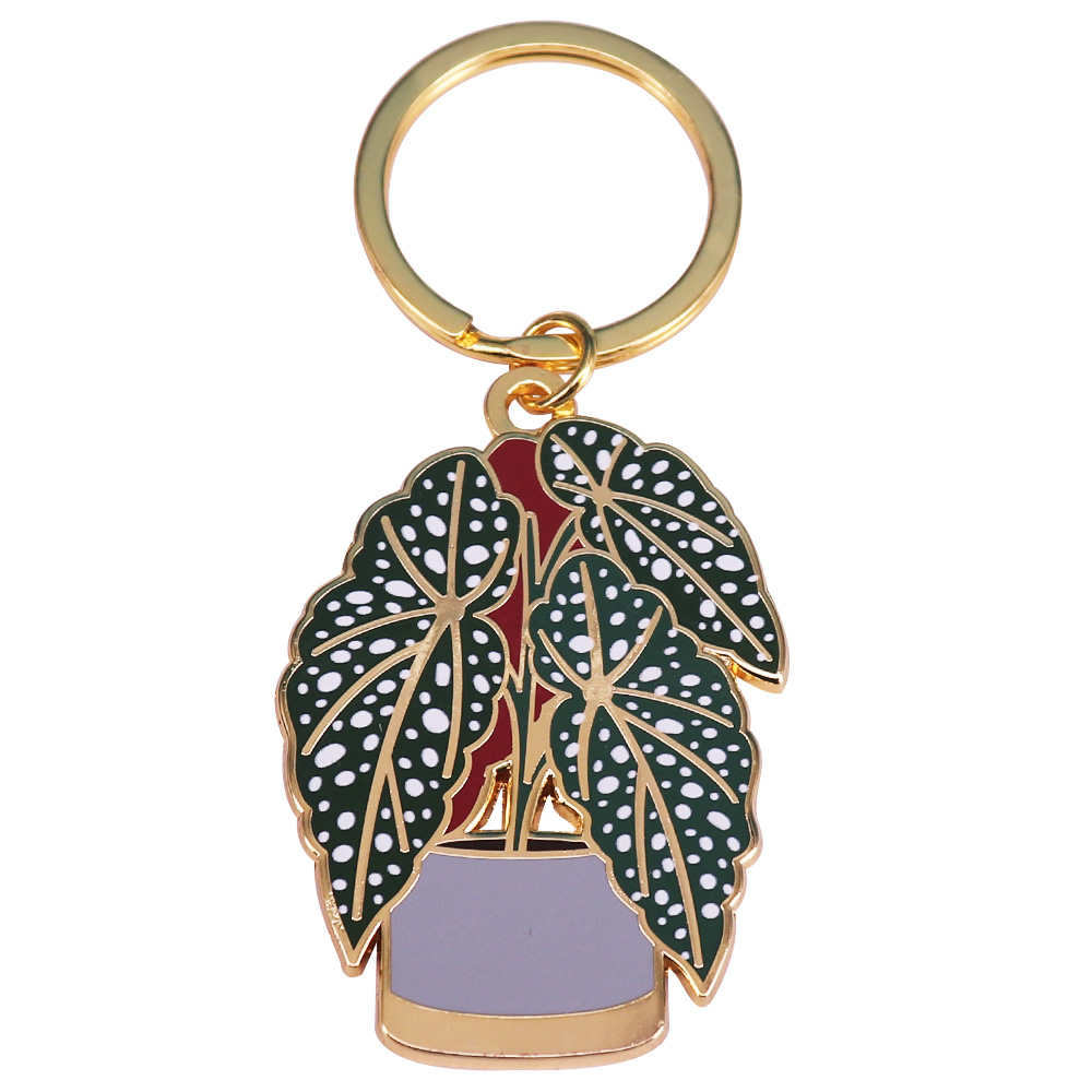 Monstera Thai Constellation - 베고니아 식물 KeyFob 귀여운 화분 키체인