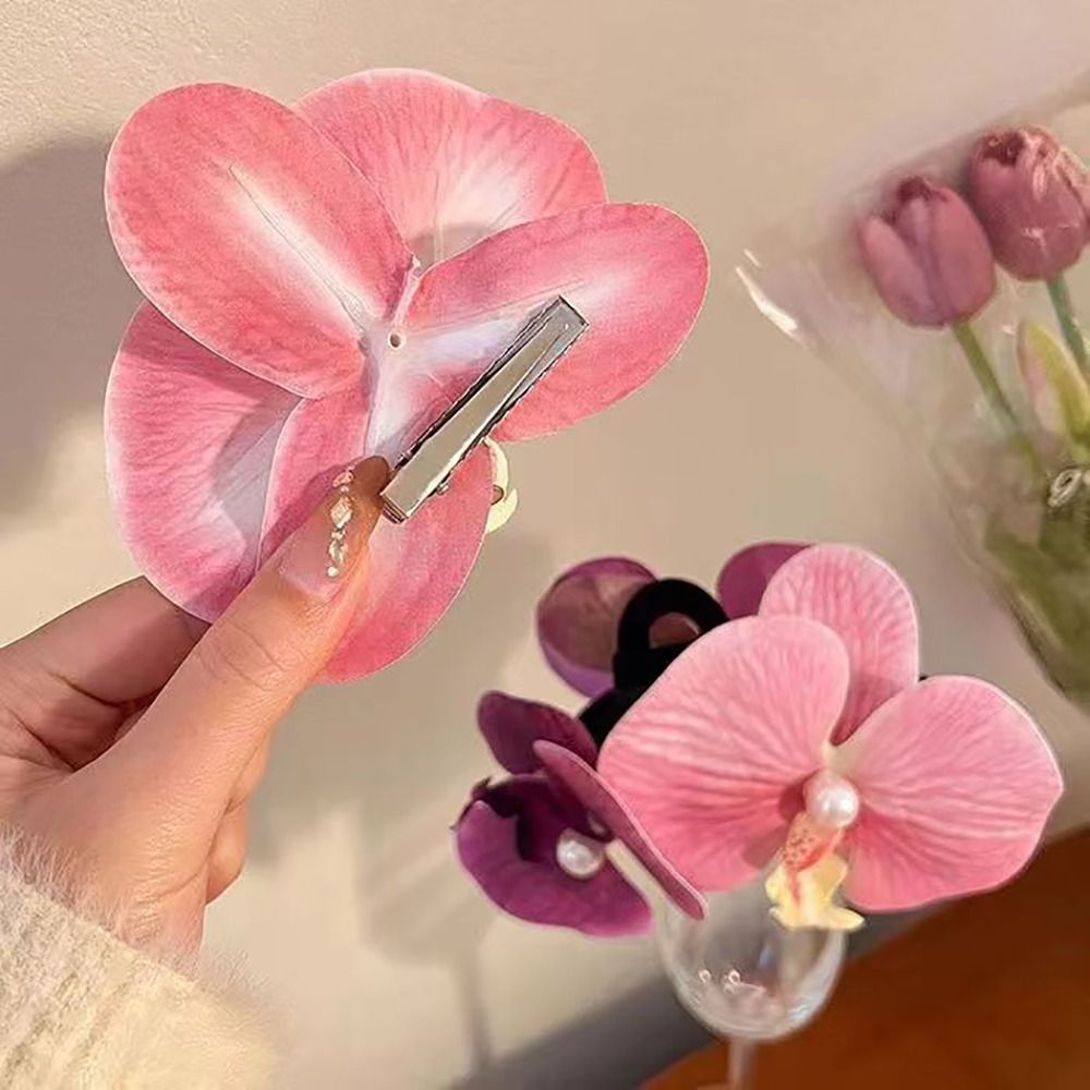 Orchid Phalaenopsis - 덕빌 클립 난초 나비 헤어 클립,
