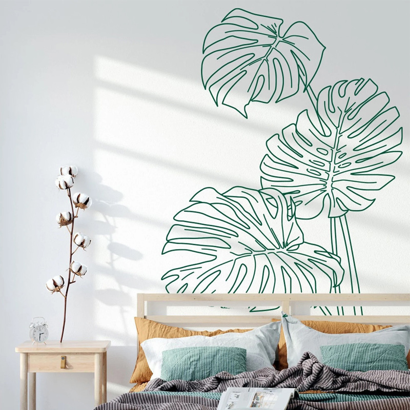 Monstera 열대 정글 나뭇잎 벽 데칼, 팜 비닐, - Monstera Thai Constellation 리뷰 및 가격