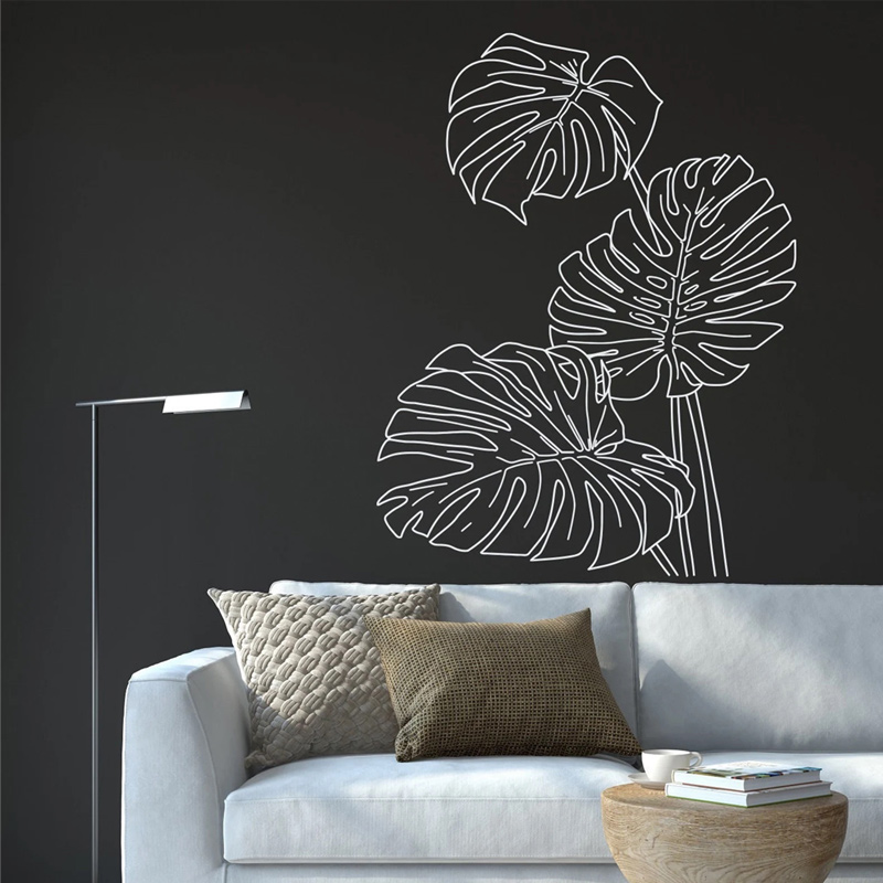 Monstera 열대 정글 나뭇잎 벽 데칼, 팜 비닐, - Monstera Thai Constellation 리뷰 및 가격