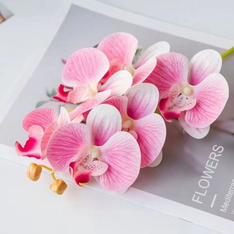3D 인공 꽃 플라스틱 나비 난초 홈 꽃병 테이블 장식 - Orchid Phalaenopsis 리뷰 및 가격