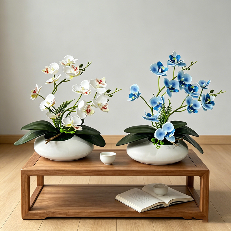 나비 난초 12 꽃 분재 작은 장식품 거실 장식 필름  - Orchid Phalaenopsis 리뷰 및 가격