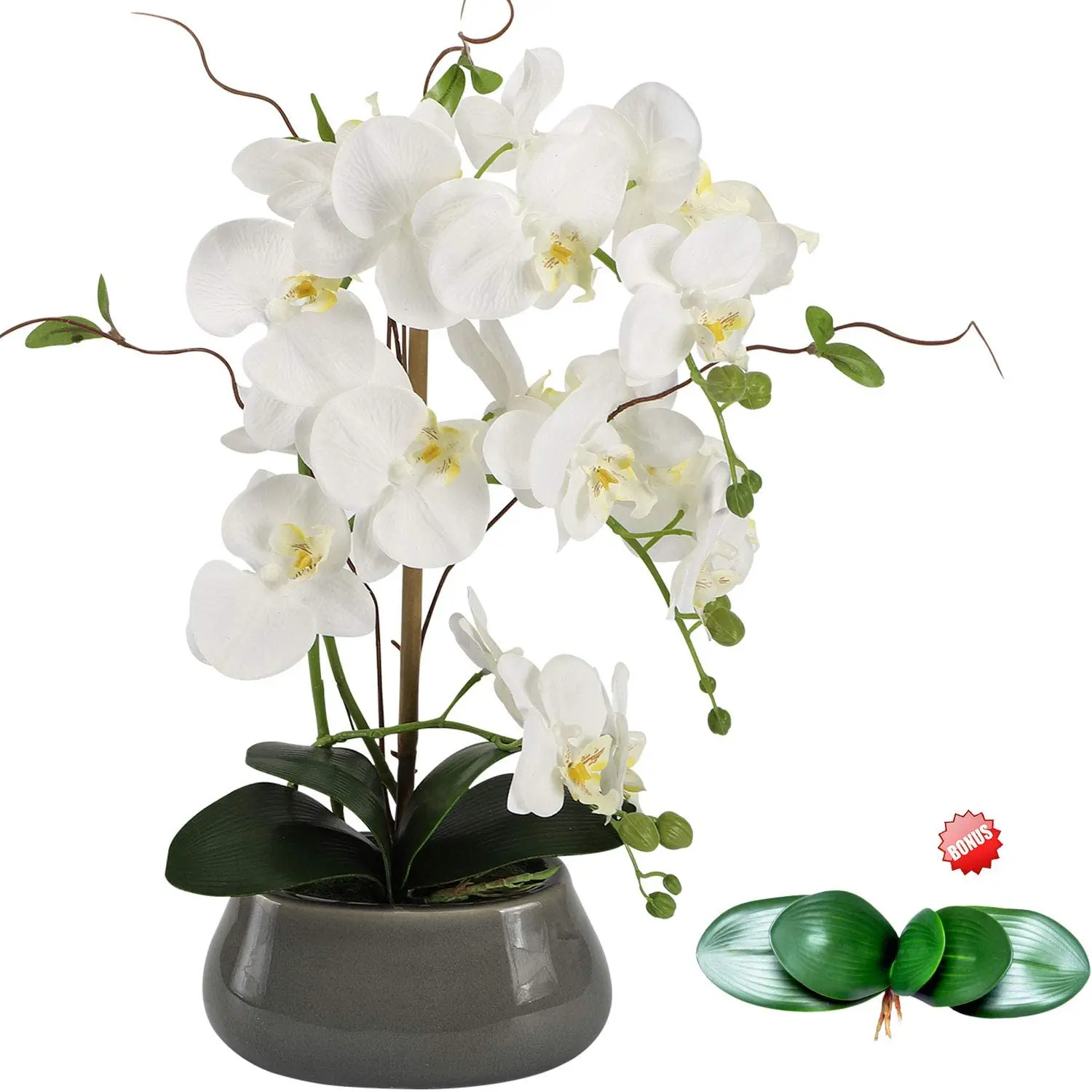 인공 난초 꽃 센터피스, 식당 테이블, 꽃병 실크 가짜 - Orchid Phalaenopsis 리뷰 및 가격