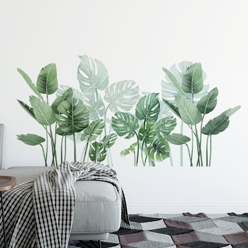 녹색 잎 장식 비닐 벽 스티커 벽 장식 침실 액세서리  - Monstera Thai Constellation 리뷰 및 가격